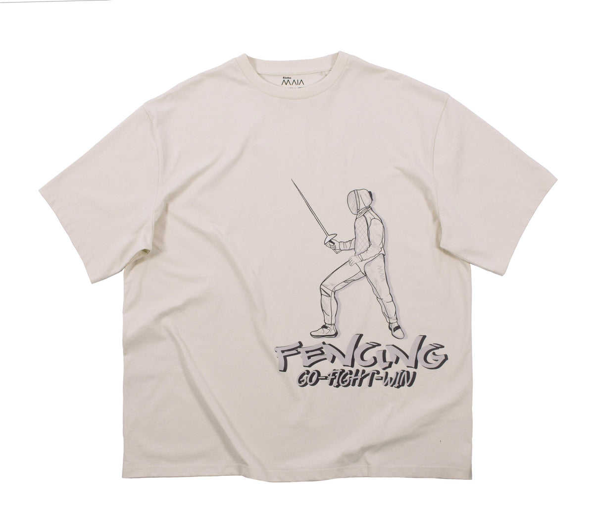 Men's Oversized T-Shirt with Fencing Print