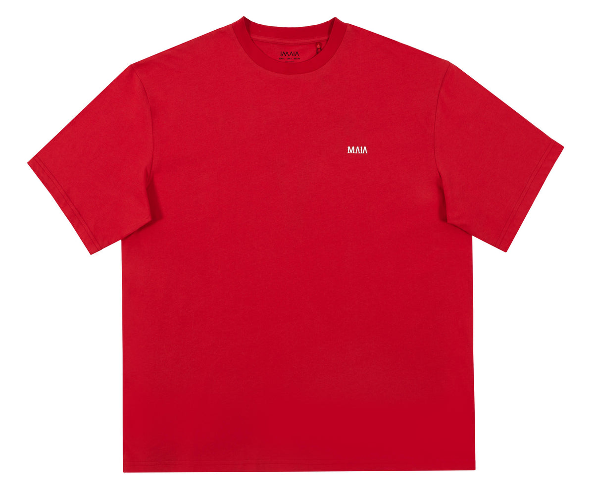 Men's Red Oversized T-Shirt with Fencing Back Print