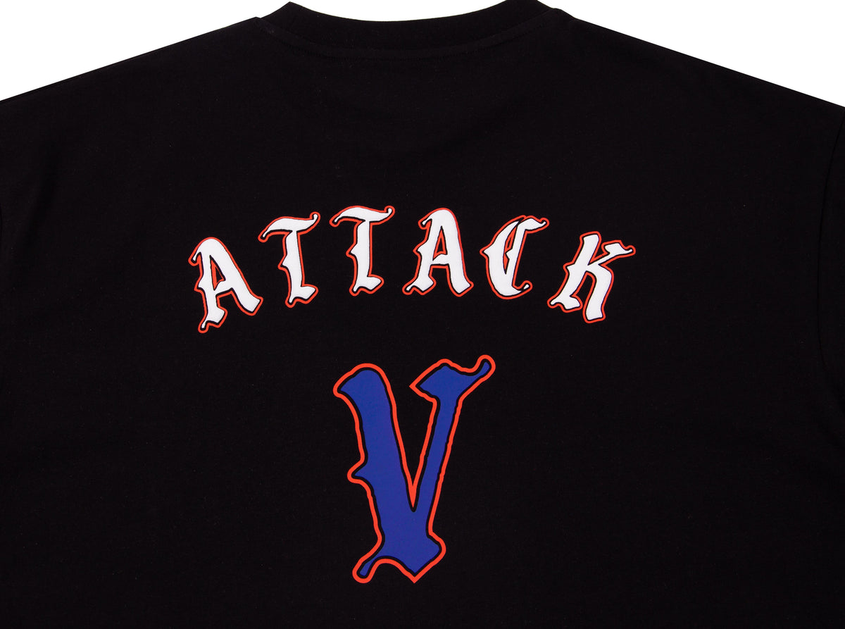 Men's Black Oversized T-Shirt with Fencing Back Print